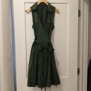 Green wrap dress